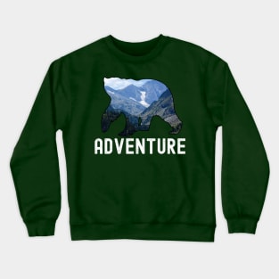 Adventure, Outdoors with bear with mountain motif. Crewneck Sweatshirt